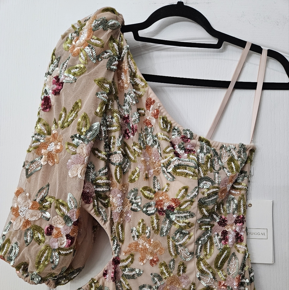 Mac Duggal One Shoulder Floral Embellished Gown SZ 8 NWT - Picture 4 of 15